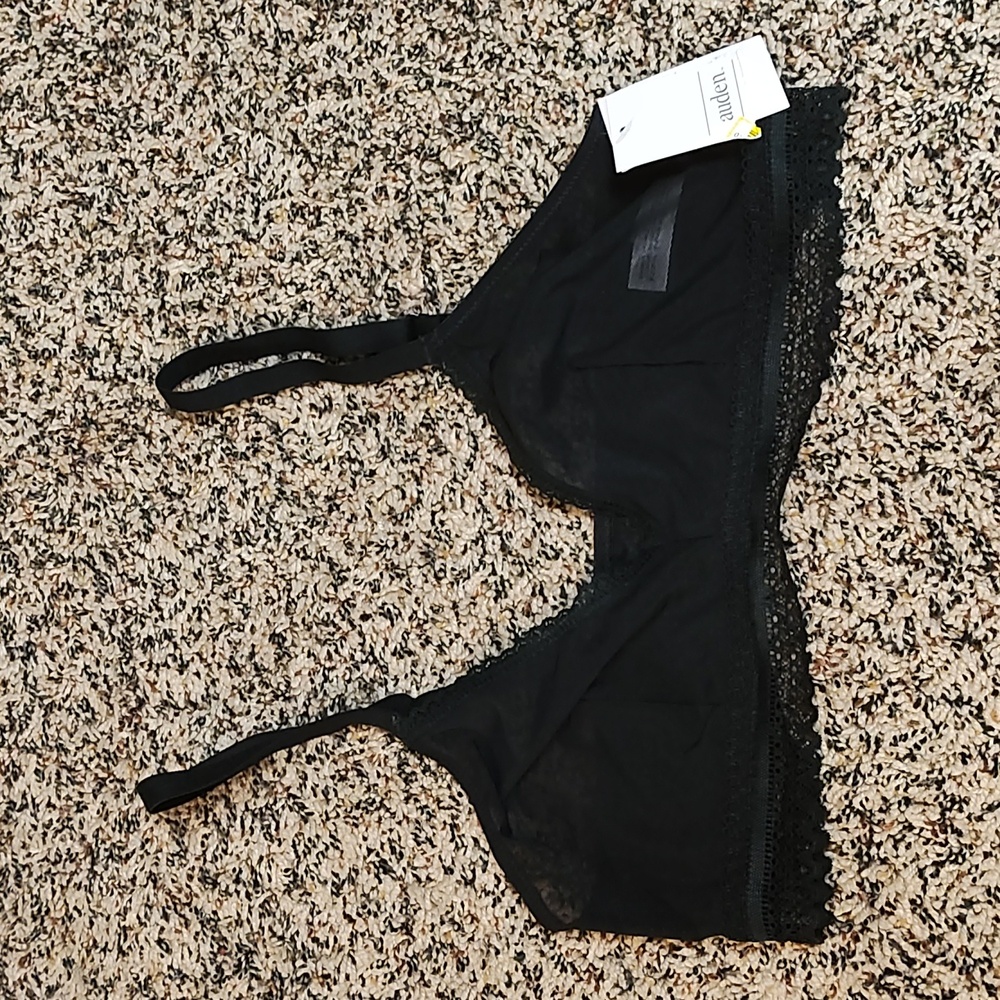 Auden | Elegant Black Mesh Lace Bralette